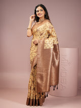 Mimosa Women's Woven Design Banarasi Style Art Silk Saree With Blouse Piece : SA00002000IVRFREE