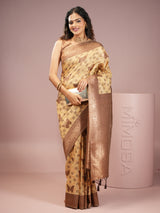 Mimosa Women's Woven Design Banarasi Style Art Silk Saree With Blouse Piece : SA00002000IVRFREE