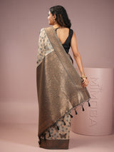 Mimosa Women's Woven Design Banarasi Style Art Silk Saree With Blouse Piece : SA00002000NVFREE