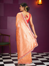 Mimosa Women's Woven Design Banarasi Style Art Silk Saree With Blouse Piece : SA00002002ORFREE
