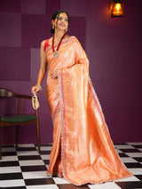 Mimosa Women's Woven Design Banarasi Style Art Silk Saree With Blouse Piece : SA00002002ORFREE