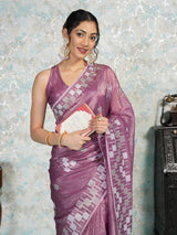 Mimosa Women's Woven Design Banarasi Style Tissue Crush Saree With Blouse Piece : SA00002009WNFREE