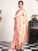 Mimosa Women's Woven Design Kanjivaram Style Art Silk Saree With Blouse Piece : SA00002032PCFREE