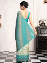 Mimosa Women's Woven Design Pochampally Style Art Silk Saree With Blouse Piece : SA00002059PSFREE