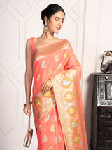 Mimosa Women's Woven Design Kanjivaram Style Art Silk Saree With Blouse Piece : SA00002067STFREE