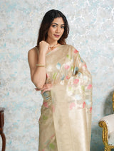 Mimosa Women's Woven Design Banarasi Style Art Silk Saree With Blouse Piece : SA00002071CKFREE