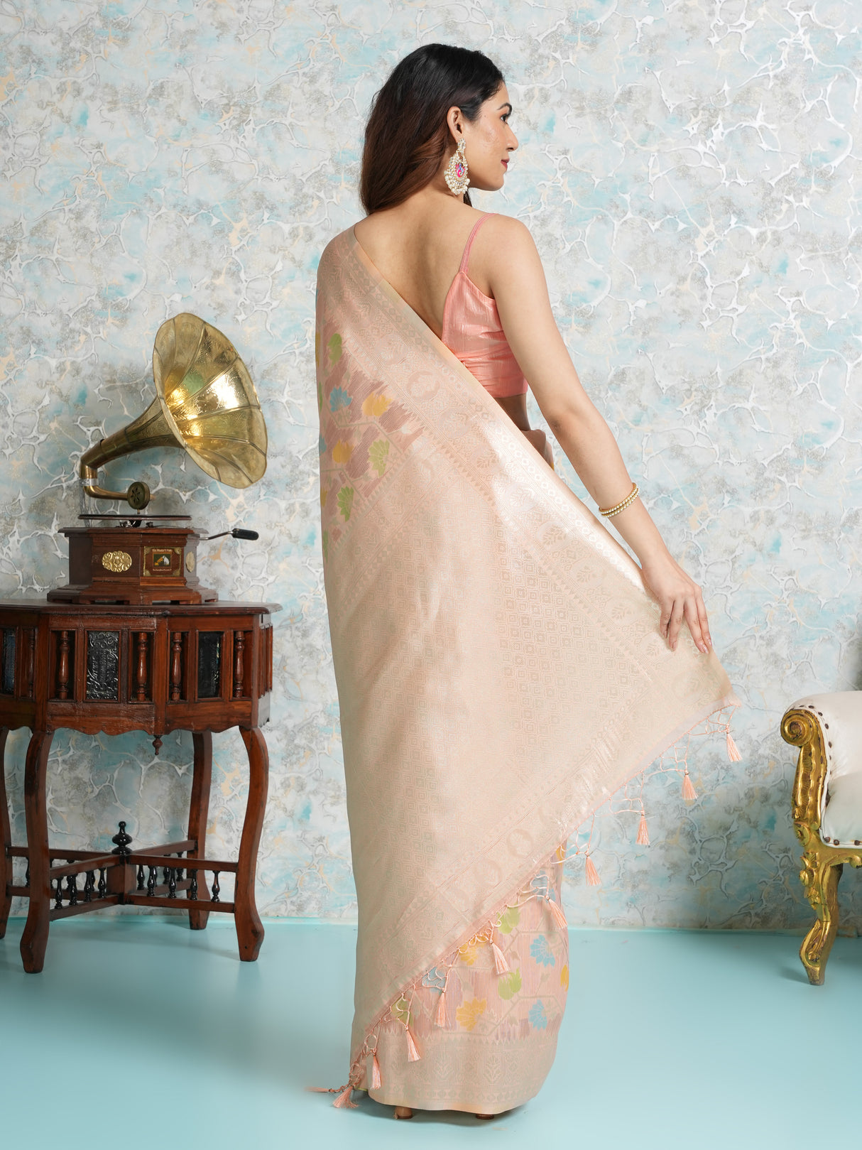 Mimosa Women's Woven Design Banarasi Style Art Silk Saree With Blouse Piece : SA00002071PCFREE