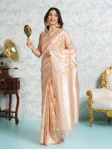 Mimosa Women's Woven Design Banarasi Style Art Silk Saree With Blouse Piece : SA00002071PCFREE