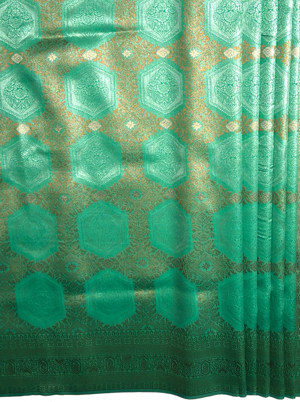 MIMOSA Women's Woven Design Kanjivaram Style Art Silk  Saree with Blouse Piece - Rama ( SA00002246RMFREE )