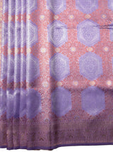 MIMOSA Women's Woven Design Kanjivaram Style Art Silk  Saree with Blouse Piece - Violet ( SA00002246VLFREE )