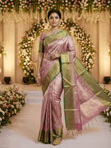 MIMOSA Women's Woven Design Kanjivaram Style Art Silk Saree with Blouse Piece - Magenta (SA00002804MJFREE)