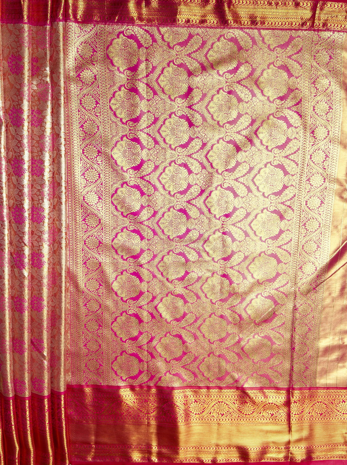 MIMOSA Women's Woven Design Kanjivaram Style Tissue Art Silk  Saree with Blouse Piece - Gajjari ( SA00002922GJFREE )
