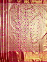 MIMOSA Women's Woven Design Kanjivaram Style Tissue Art Silk  Saree with Blouse Piece - Gajjari ( SA00002922GJFREE )