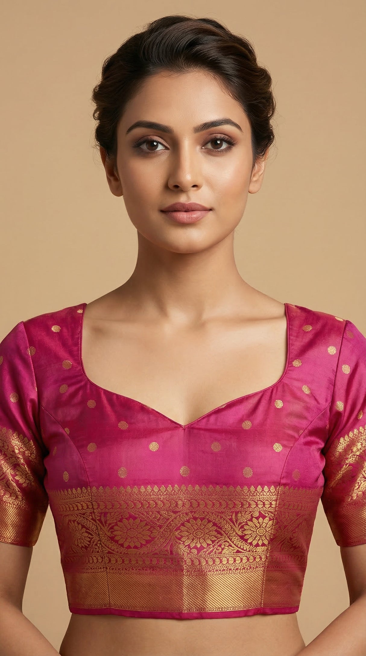 MIMOSA Women's Woven Design Kanjivaram Style Tissue Art Silk  Saree with Blouse Piece - Maroon ( SA00002922MRFREE )