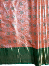 MIMOSA Women's Woven Design Kanjivaram Style Tissue Art Silk  Saree with Blouse Piece - Orange ( SA00002922ORFREE )