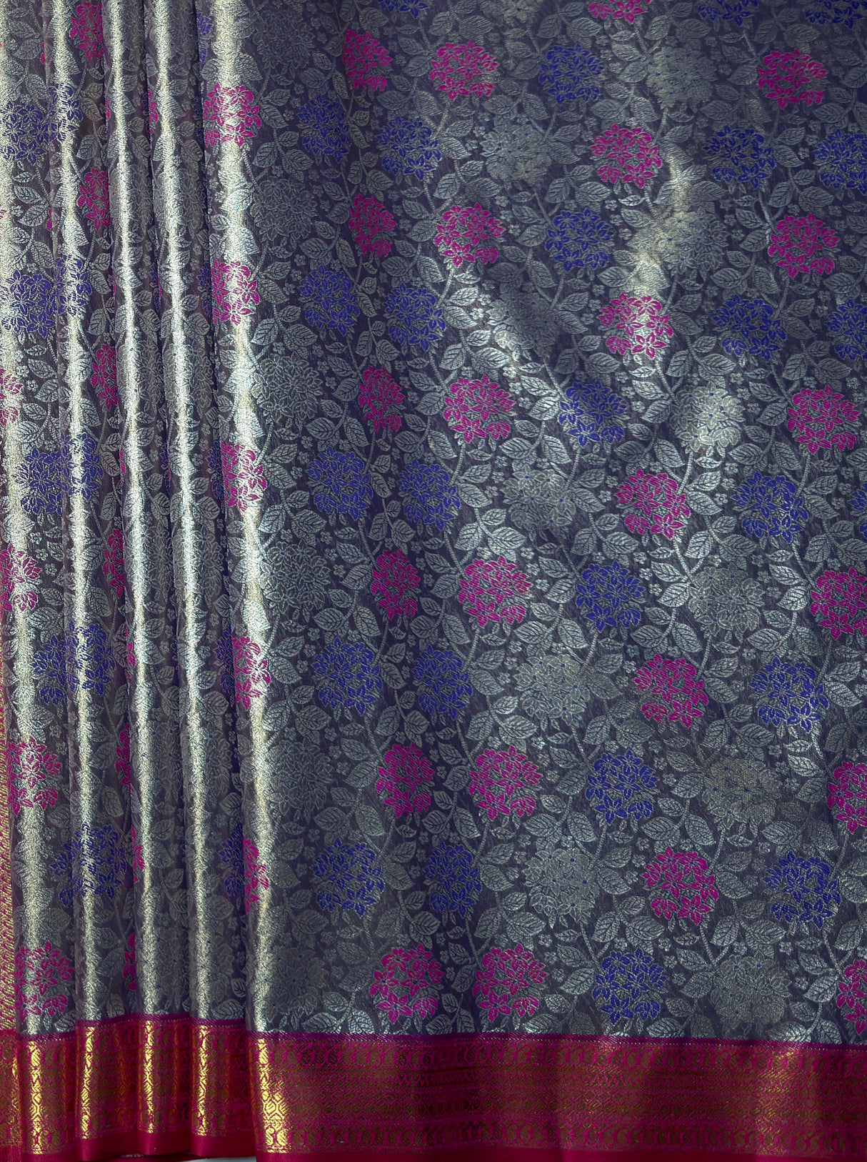 MIMOSA Women's Woven Design Kanjivaram Style Tissue Art Silk  Saree with Blouse Piece - Violet ( SA00002922VLFREE )