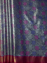 MIMOSA Women's Woven Design Kanjivaram Style Tissue Art Silk  Saree with Blouse Piece - Violet ( SA00002922VLFREE )