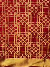 MIMOSA Women's Woven Design Banarasi Style Art Silk  Saree with Blouse Piece - Maroon ( SA00003121MRFREE )