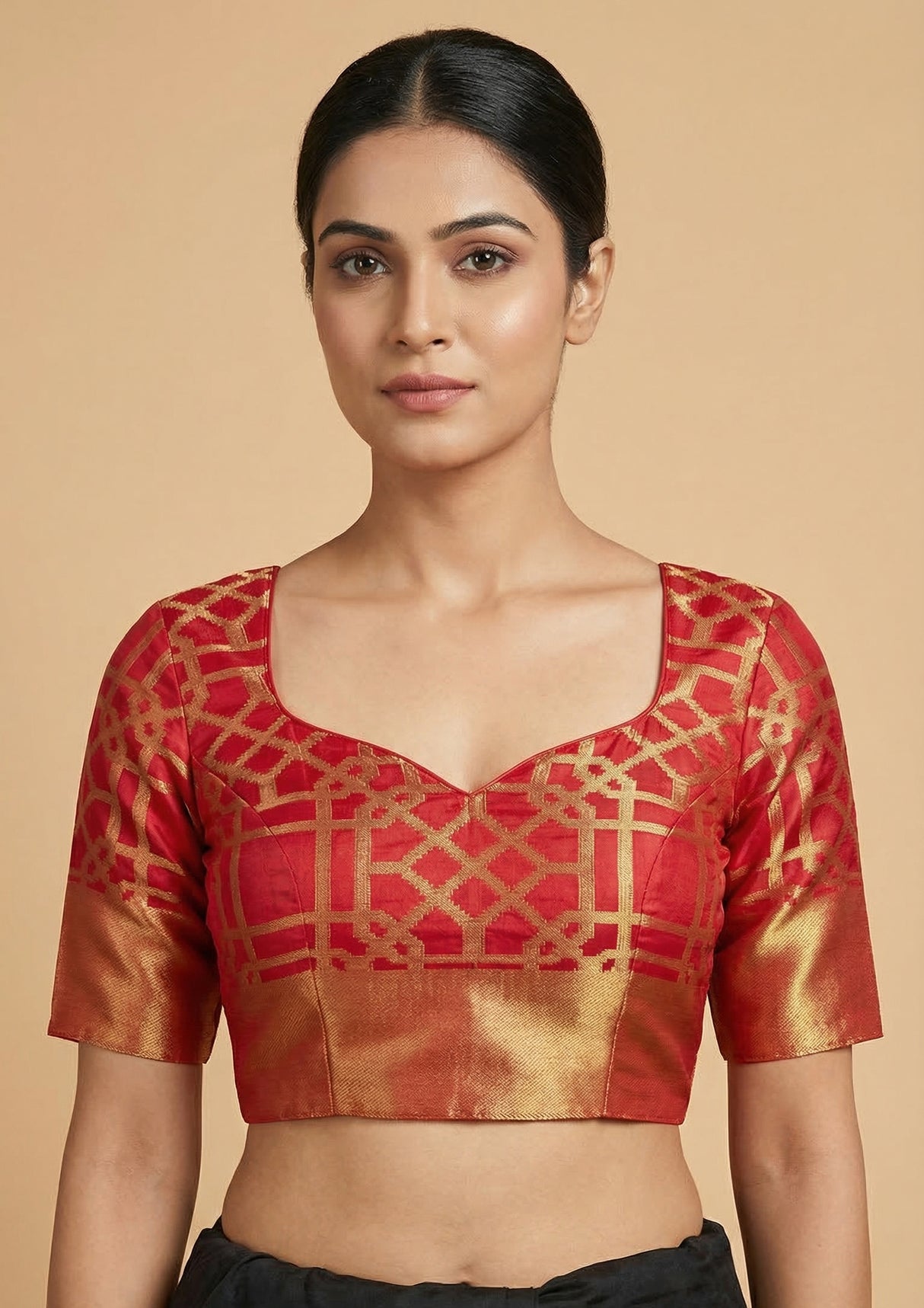 MIMOSA Women's Woven Design Banarasi Style Art Silk  Saree with Blouse Piece - Rani ( SA00003121RNFREE )