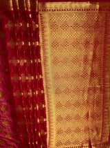 MIMOSA Women's Woven Design Mysore Silk Style Crepe Saree with Blouse Piece - Maroon ( SA00003122MRFREE )