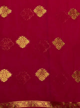 MIMOSA Women's Woven Design Banarasi Style Chiffon Saree with Blouse Piece - Rani ( SA00003123RNFREE )