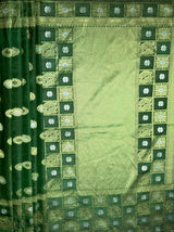 MIMOSA Women's Woven Design Banarasi Style Chiffon Saree with Blouse Piece - Green ( SA00003124GRNFREE )