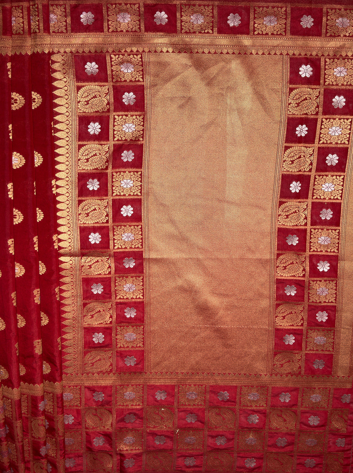 MIMOSA Women's Woven Design Banarasi Style Chiffon Saree with Blouse Piece - Maroon ( SA00003124MRFREE )