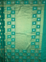 MIMOSA Women's Woven Design Banarasi Style Chiffon Saree with Blouse Piece - Rama ( SA00003124RMFREE )