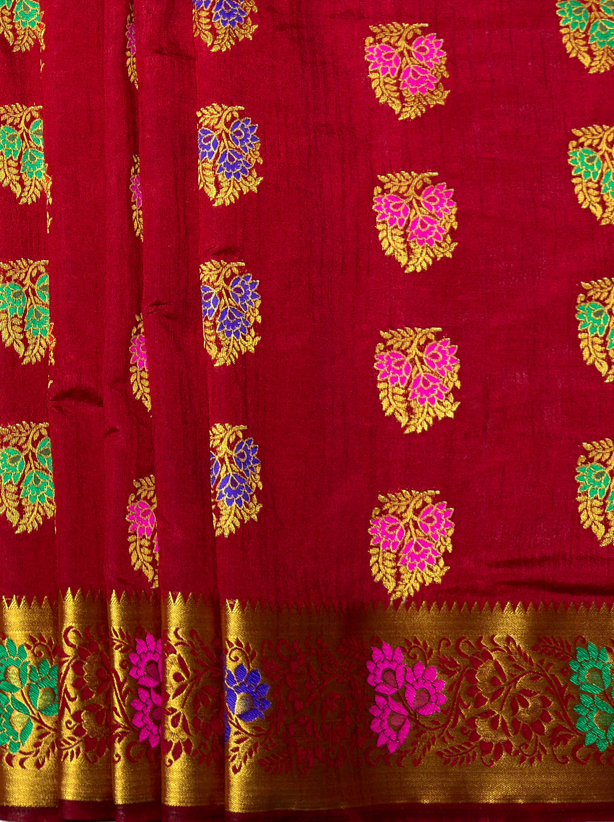 MIMOSA Women's Woven Design Paithani Style Art Silk  Saree with Blouse Piece - Maroon ( SA00003125MRFREE )