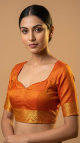 MIMOSA Women's Woven Design Paithani Style Raw Silk Saree with Blouse Piece - Mustard ( SA00003128MSFREE )