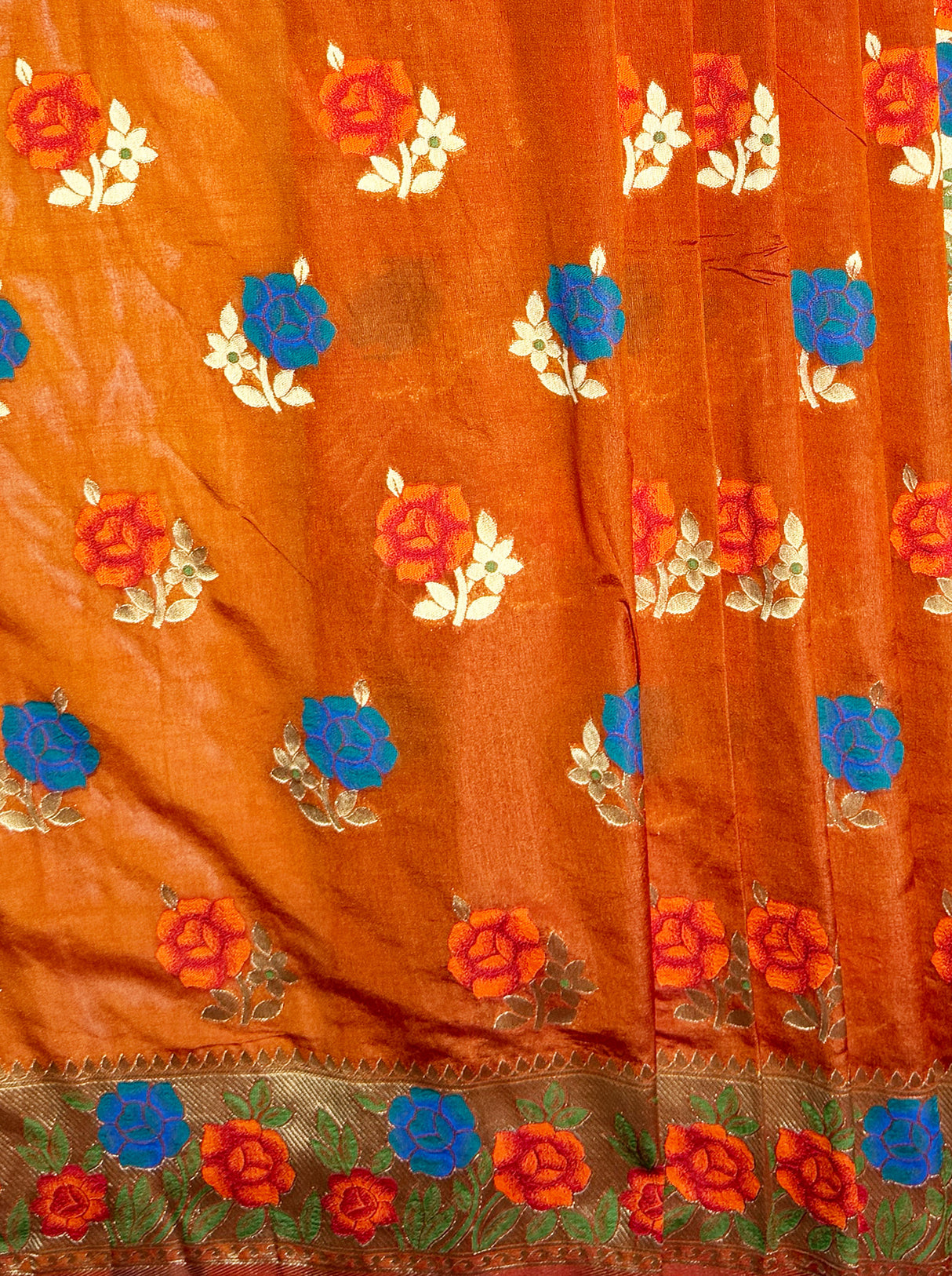 MIMOSA Women's Woven Design Paithani Style Raw Silk Saree with Blouse Piece - Mustard ( SA00003129MSFREE )