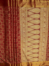 MIMOSA Women's Woven Design Banarasi Style Raw Silk Saree with Blouse Piece - Maroon ( SA00003131MRFREE )