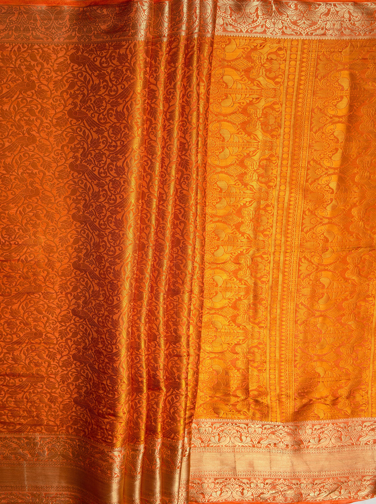 MIMOSA Women's Woven Design Banarasi Style Art Silk  Saree with Blouse Piece - Peach ( SA00003132PCFREE )