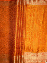 MIMOSA Women's Woven Design Banarasi Style Art Silk  Saree with Blouse Piece - Peach ( SA00003132PCFREE )