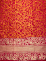 MIMOSA Women's Woven Design Banarasi Style Art Silk  Saree with Blouse Piece - Rani ( SA00003132RNFREE )