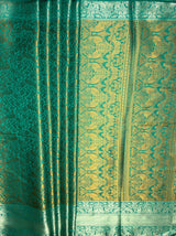 MIMOSA Women's Woven Design Banarasi Style Art Silk  Saree with Blouse Piece - Saffire ( SA00003132SFFREE )