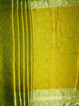 MIMOSA Women's Woven Design Banarasi Style Art Silk  Saree with Blouse Piece - Olive ( SA00003133OLFREE )