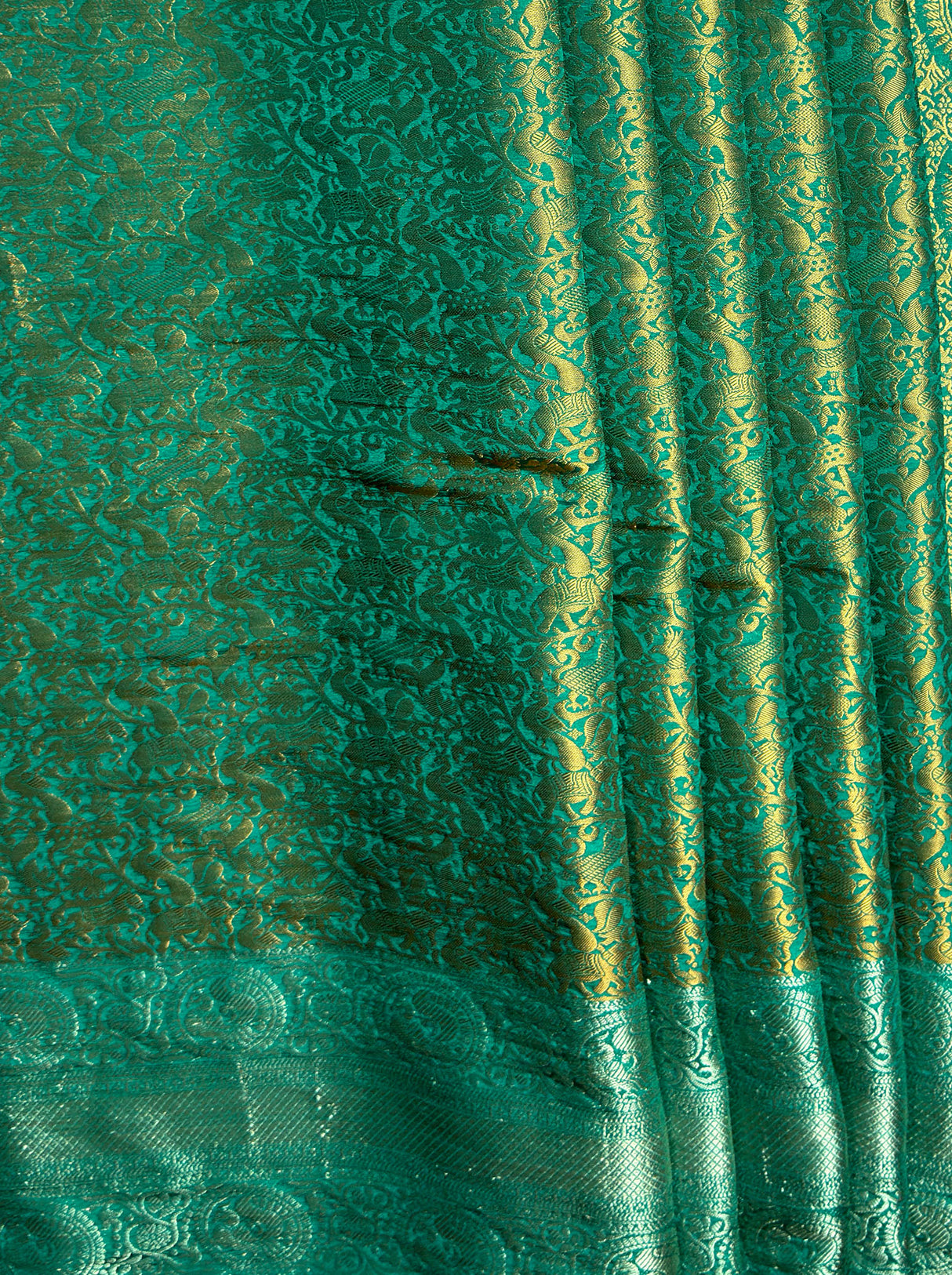 MIMOSA Women's Woven Design Banarasi Style Art Silk  Saree with Blouse Piece - Saffire ( SA00003133SFFREE )