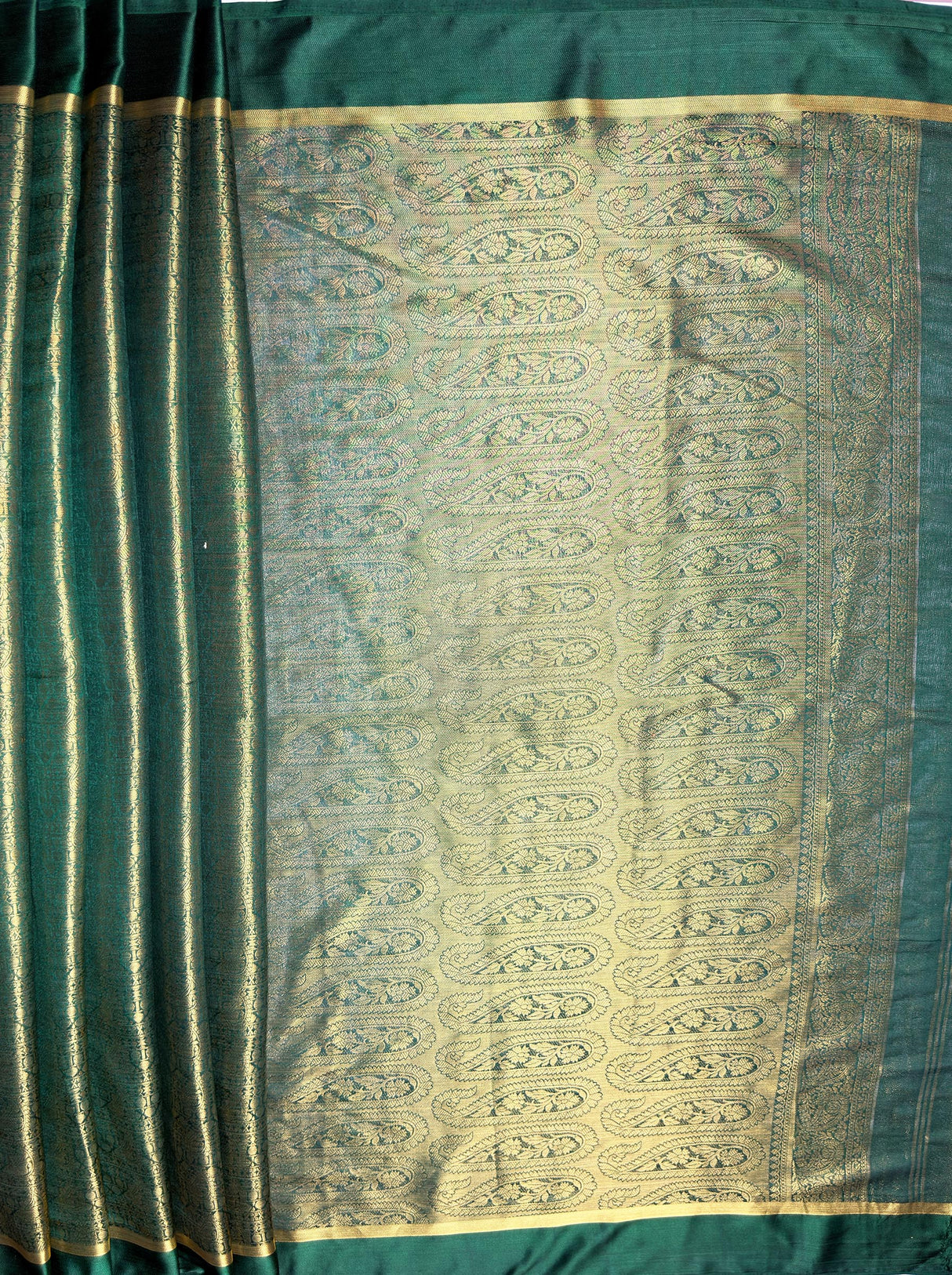 MIMOSA Women's Woven Design Mysore Silk Style Crepe Saree with Blouse Piece - Green ( SA00003134GRNFREE )
