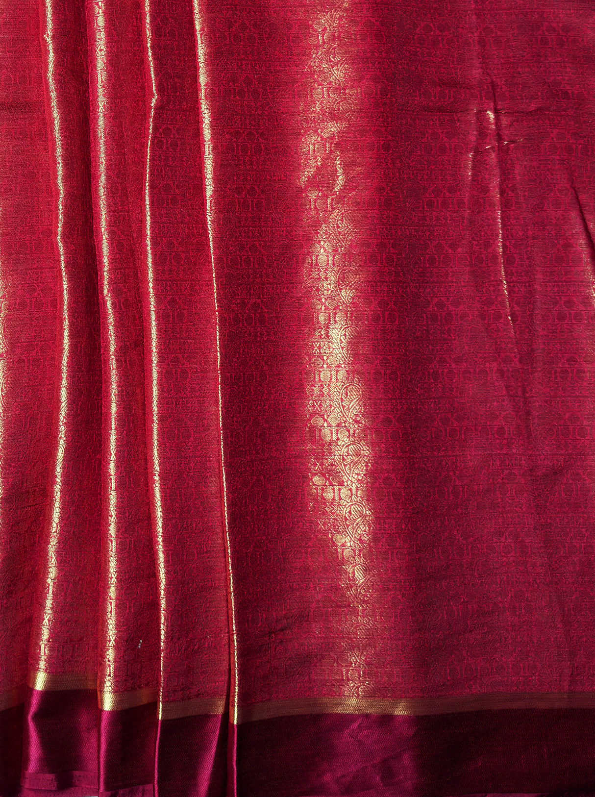 MIMOSA Women's Woven Design Mysore Silk Style Crepe Saree with Blouse Piece - Maroon ( SA00003134MRFREE )