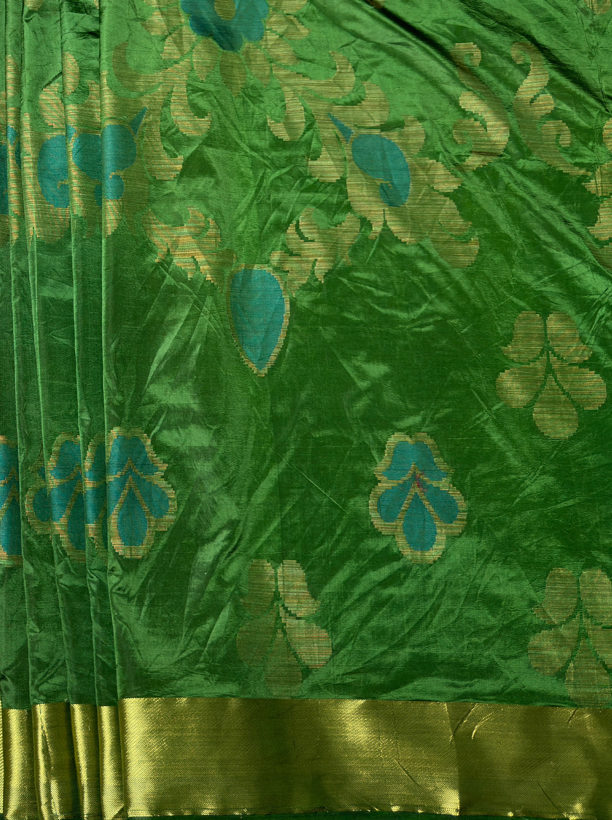 MIMOSA Women's Woven Design Mysore Silk Style Crepe Saree with Blouse Piece - Green ( SA00003135GRNFREE )