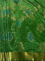 MIMOSA Women's Woven Design Mysore Silk Style Crepe Saree with Blouse Piece - Green ( SA00003135GRNFREE )