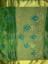 MIMOSA Women's Woven Design Mysore Silk Style Crepe Saree with Blouse Piece - Green ( SA00003135GRNFREE )