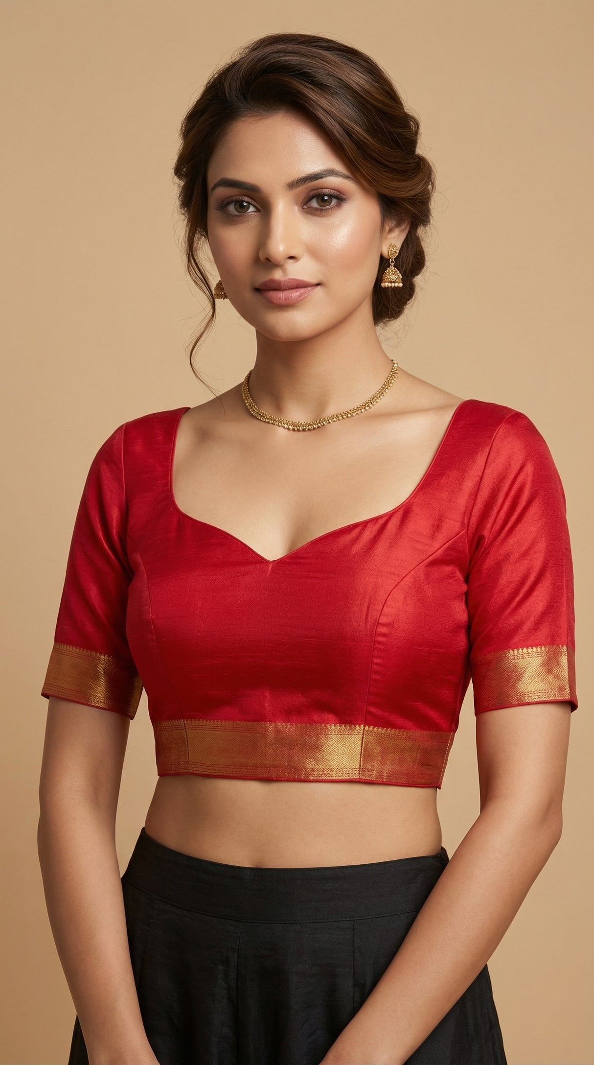 MIMOSA Women's Woven Design Mysore Silk Style Crepe Saree with Blouse Piece - Maroon ( SA00003135MRFREE )