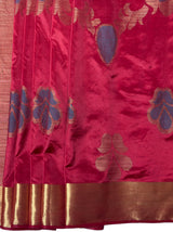 MIMOSA Women's Woven Design Mysore Silk Style Crepe Saree with Blouse Piece - Maroon ( SA00003135MRFREE )