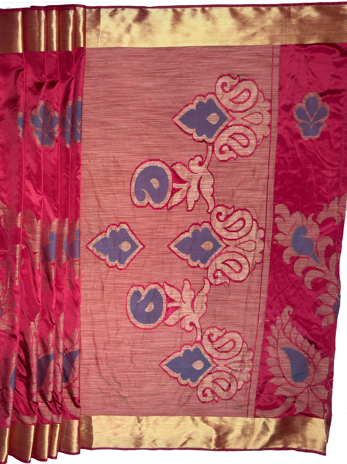 MIMOSA Women's Woven Design Mysore Silk Style Crepe Saree with Blouse Piece - Maroon ( SA00003135MRFREE )
