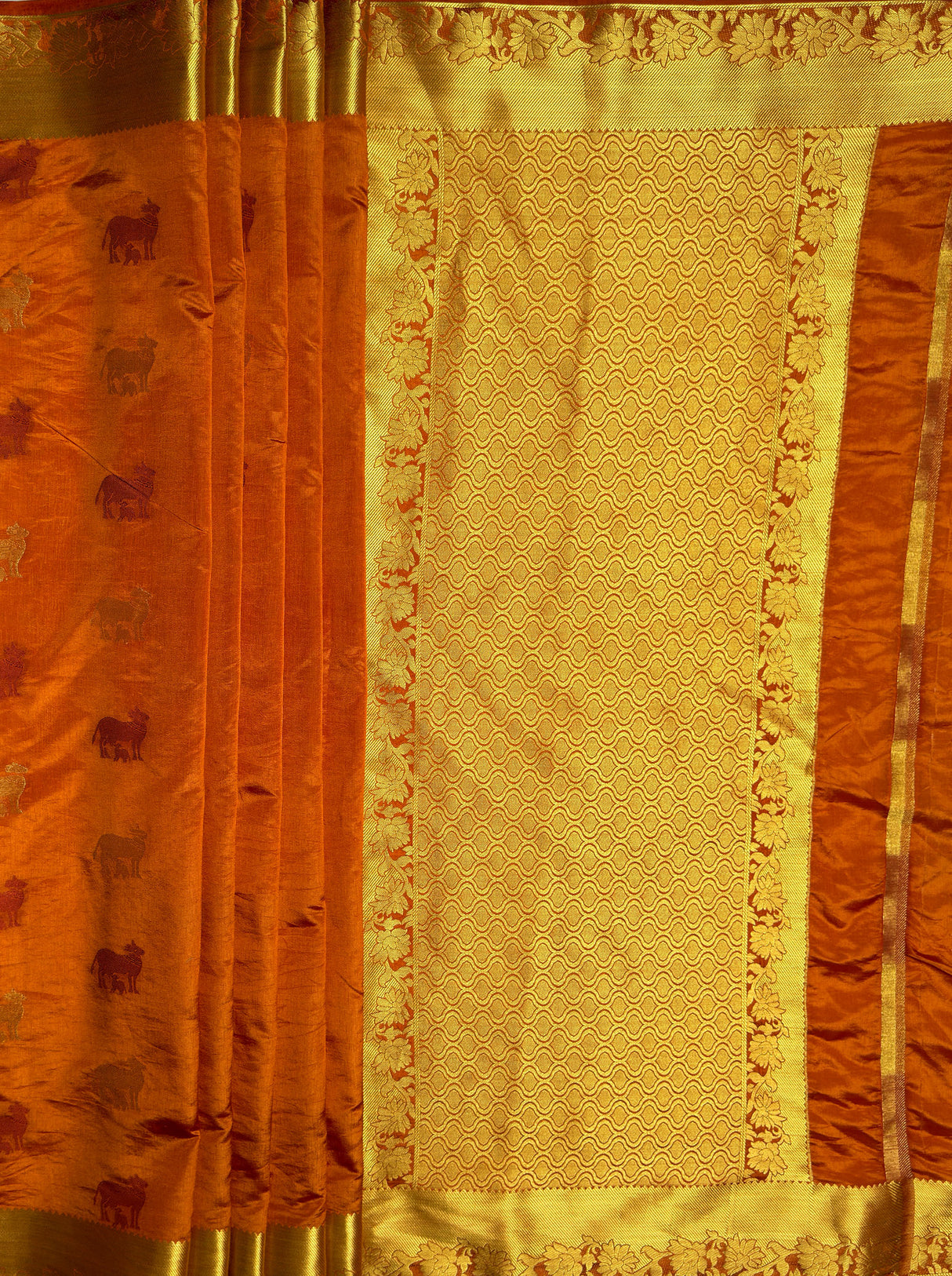 MIMOSA Women's Woven Design Banarasi Style Raw Silk Saree with Blouse Piece - Mustard ( SA00003136MSFREE )