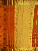 MIMOSA Women's Woven Design Banarasi Style Raw Silk Saree with Blouse Piece - Mustard ( SA00003136MSFREE )