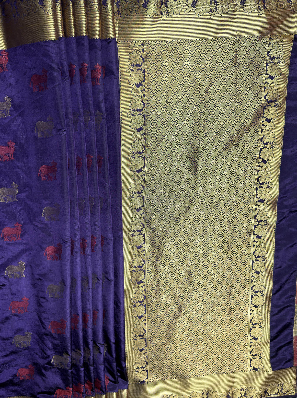 MIMOSA Women's Woven Design Banarasi Style Raw Silk Saree with Blouse Piece - Navy ( SA00003136NVFREE )