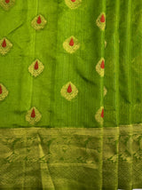 MIMOSA Women's Woven Design Banarasi Style dola silk Saree with Blouse Piece - Olive ( SA00003137OLFREE )